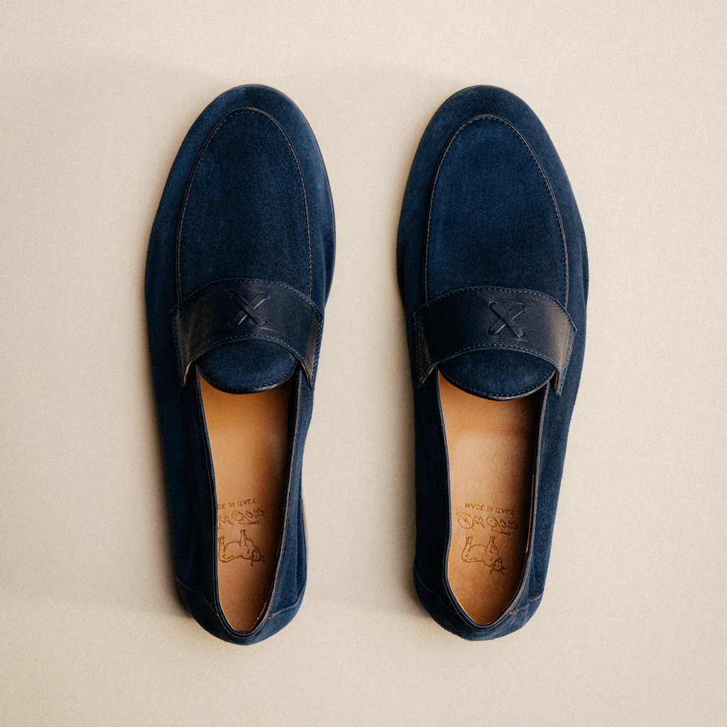 Men's Navy Suede Centesimo Del Toro Shoes