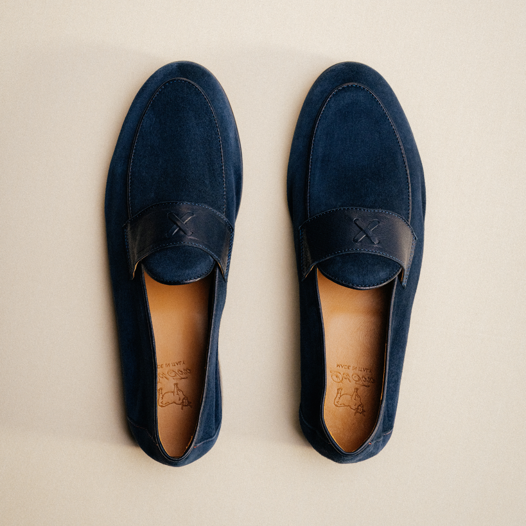 Men's Navy Suede Centesimo Del Toro Shoes
