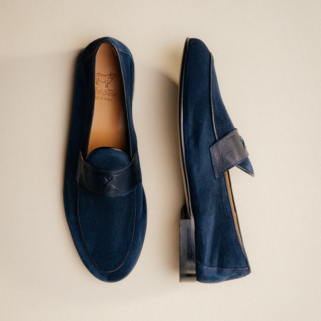 Men's Navy Suede Centesimo Del Toro Shoes