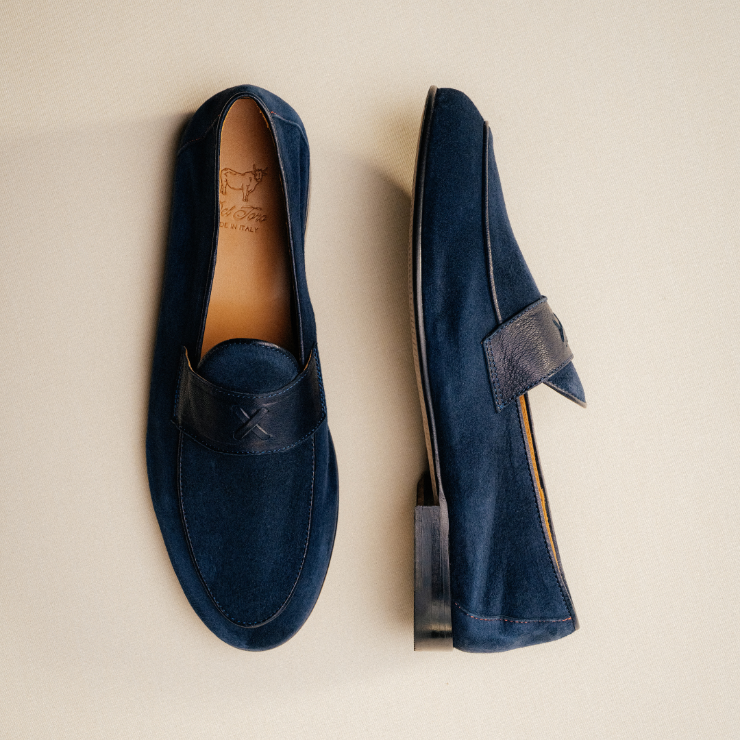 Men's Navy Suede Centesimo Del Toro Shoes