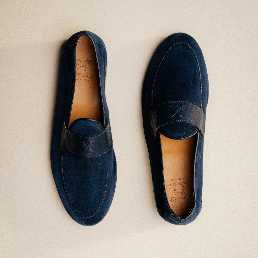 Men's Navy Suede Centesimo Del Toro Shoes