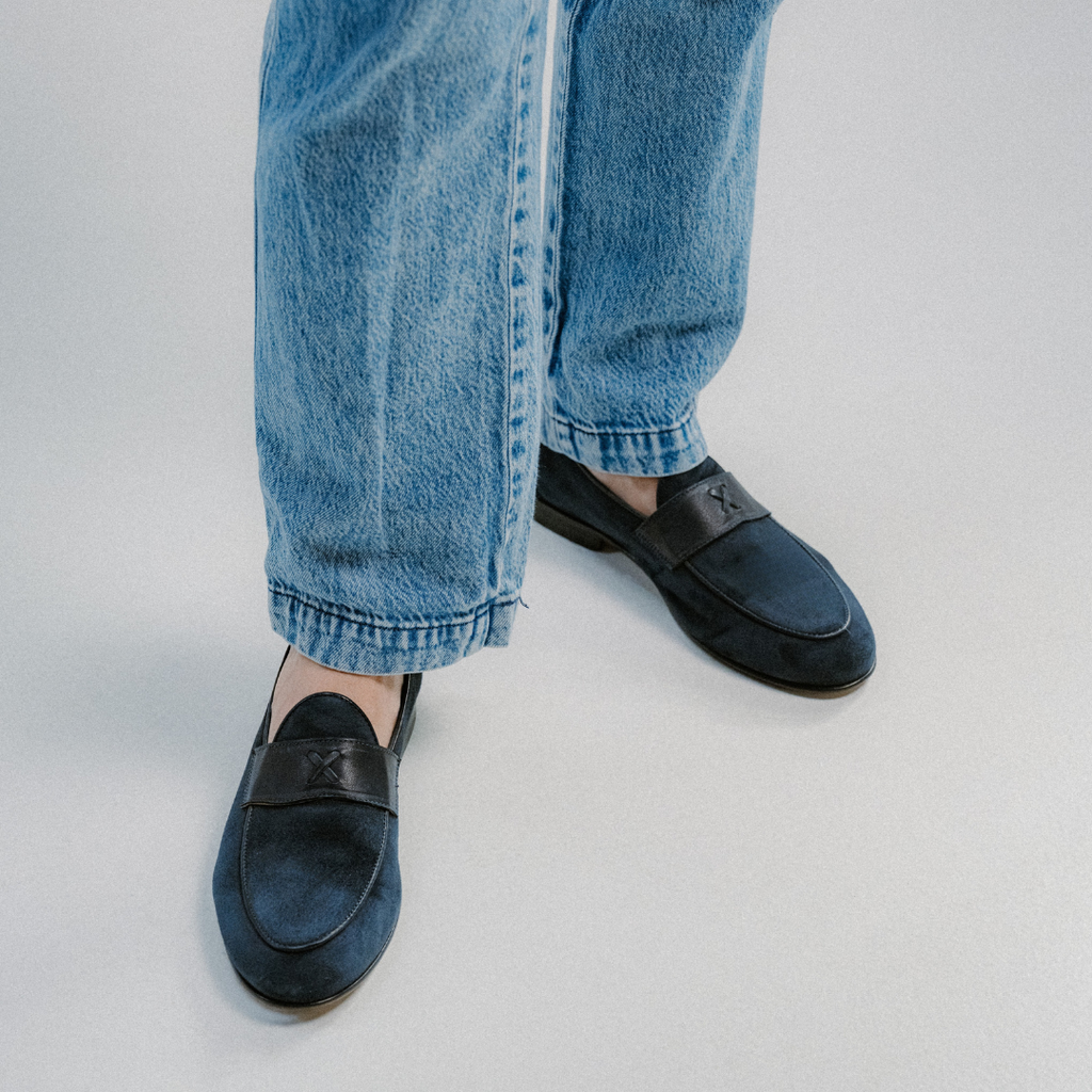 Men's Navy Suede Centesimo Del Toro Shoes