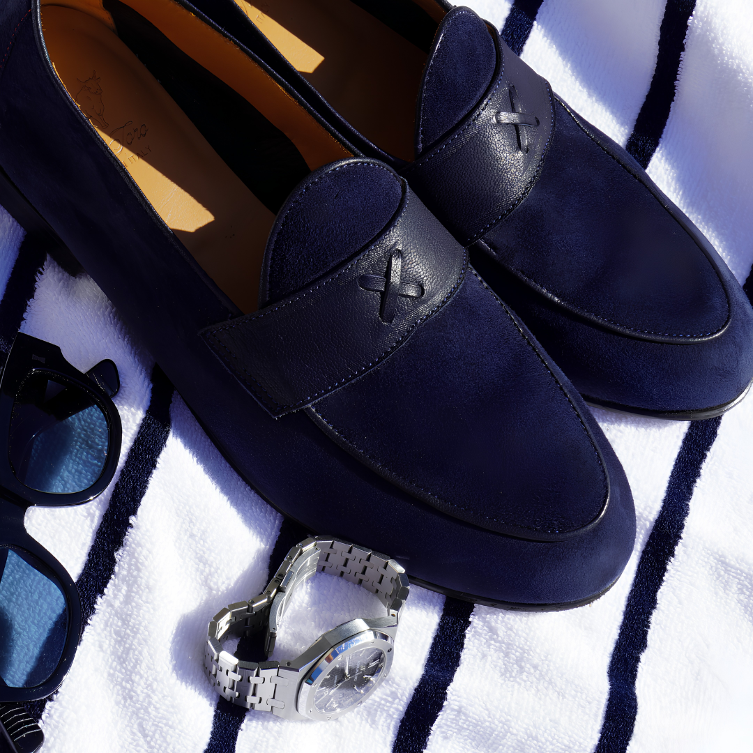 Men's Navy Suede Centesimo Del Toro Shoes