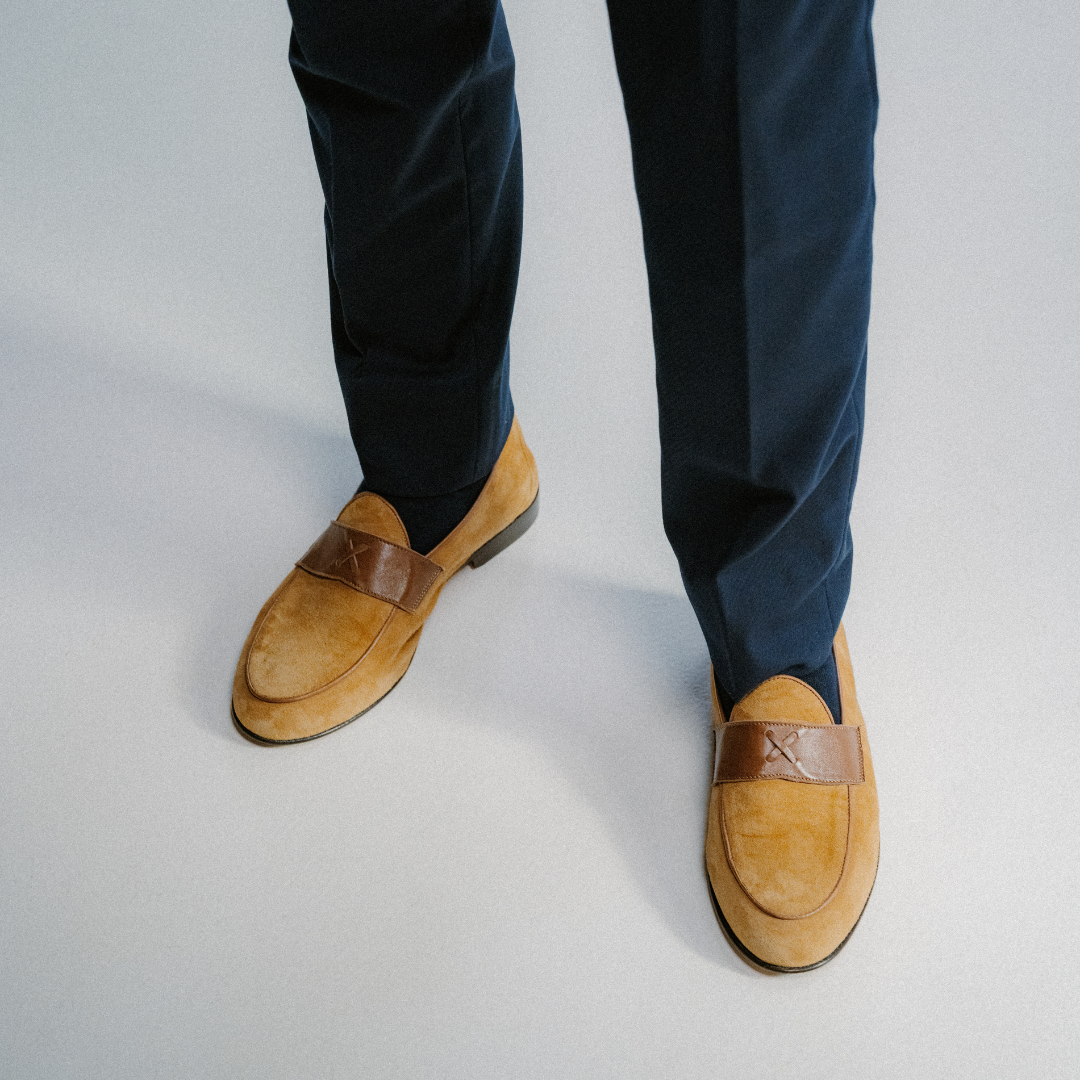 Men's Tan Suede Centesimo Del Toro Shoes
