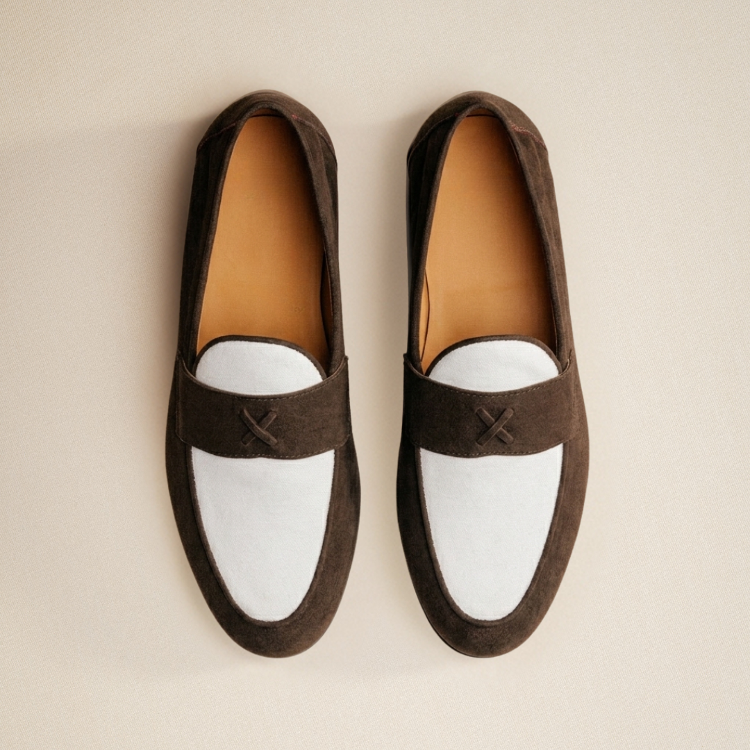 Men's Brown Suede & White Canvas Centesimo Del Toro Shoes