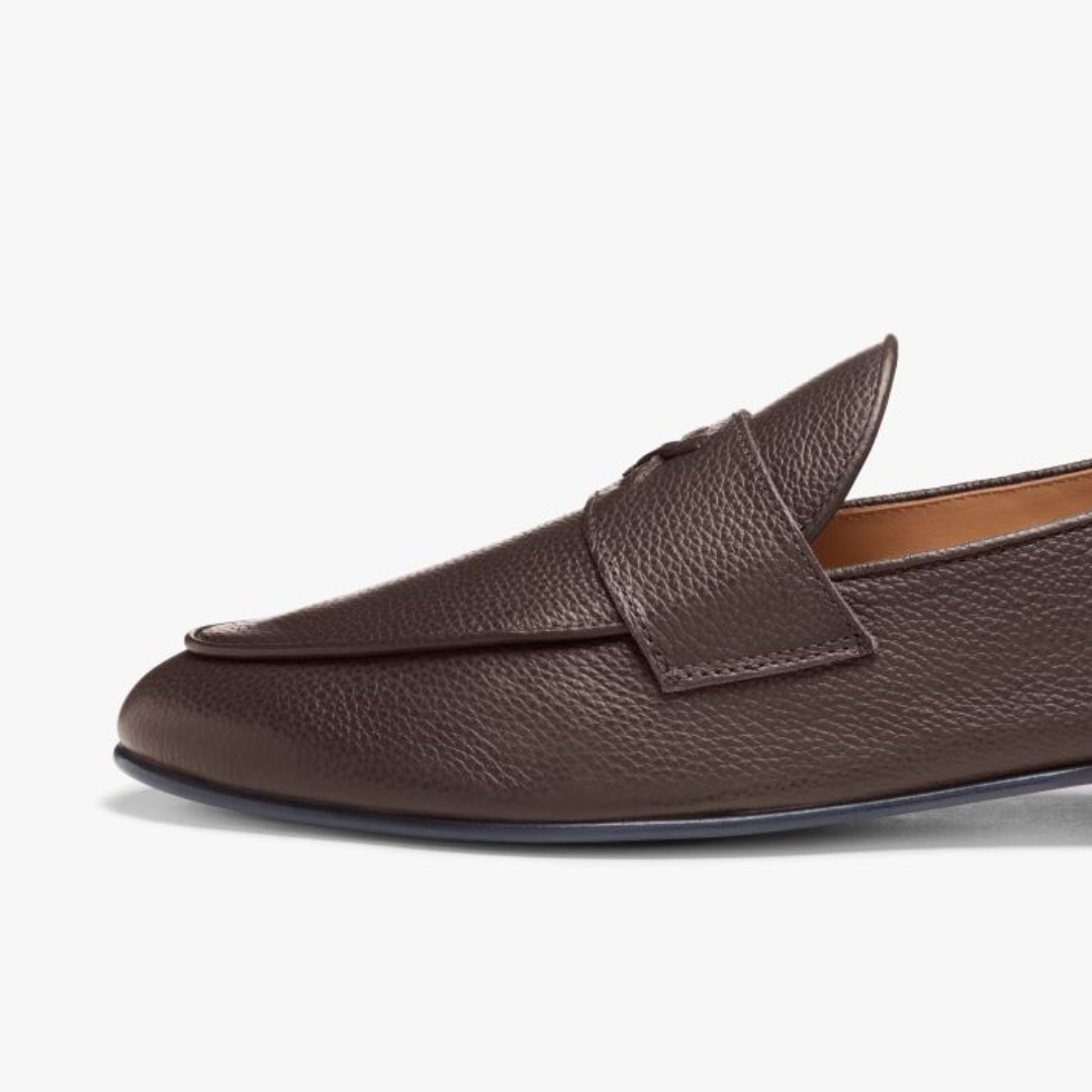 Men's Brown Pebbled Leather Centesimo Del Toro Shoes