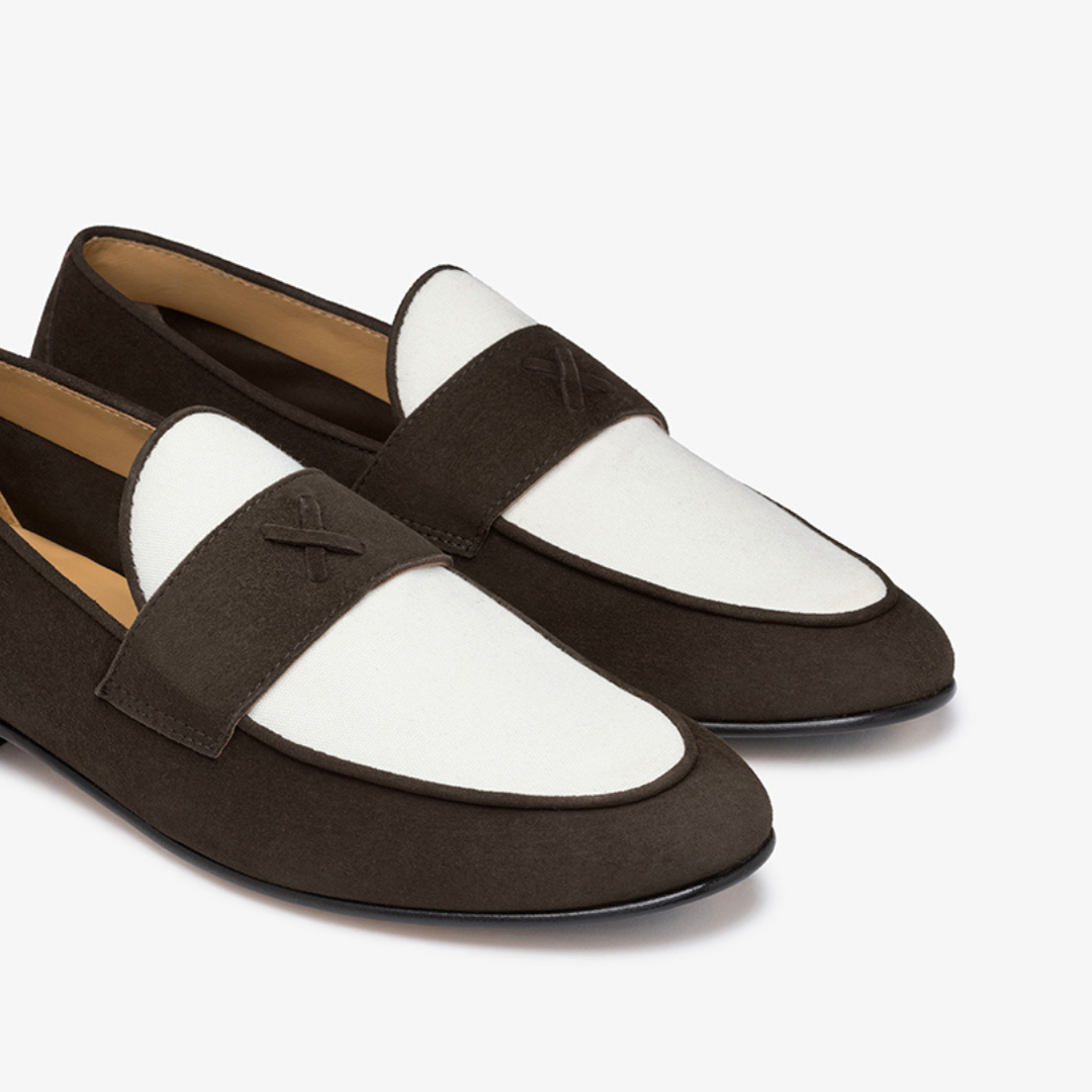 Men's Brown Suede & White Canvas Centesimo Del Toro Shoes