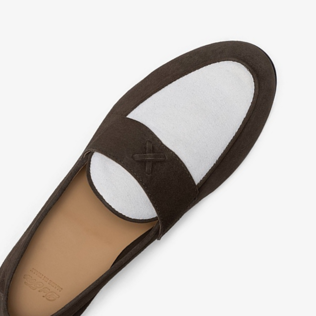 Men's Brown Suede & White Canvas Centesimo Del Toro Shoes