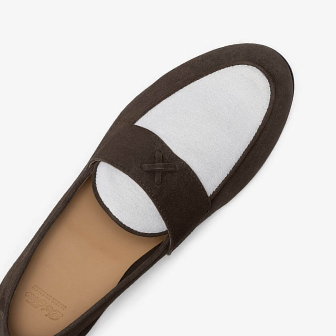 Men's Brown Suede & White Canvas Centesimo Del Toro Shoes