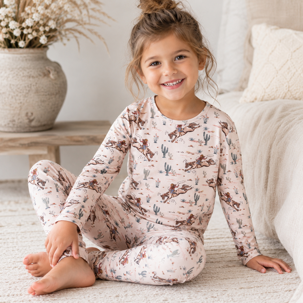 Prairie Princess Girl's Western Bamboo Pajama Set Tesa Babe