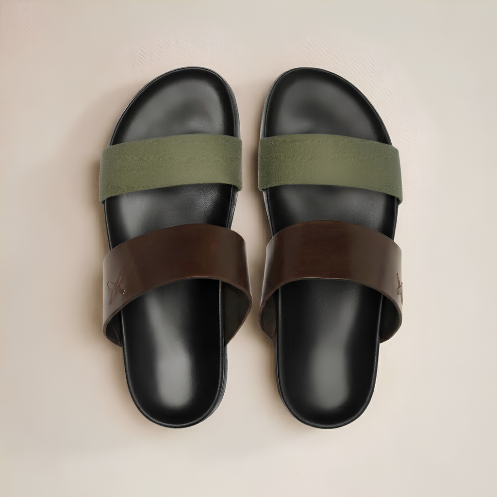 Men's Brown & Green Cinturini Sandal Del Toro Shoes