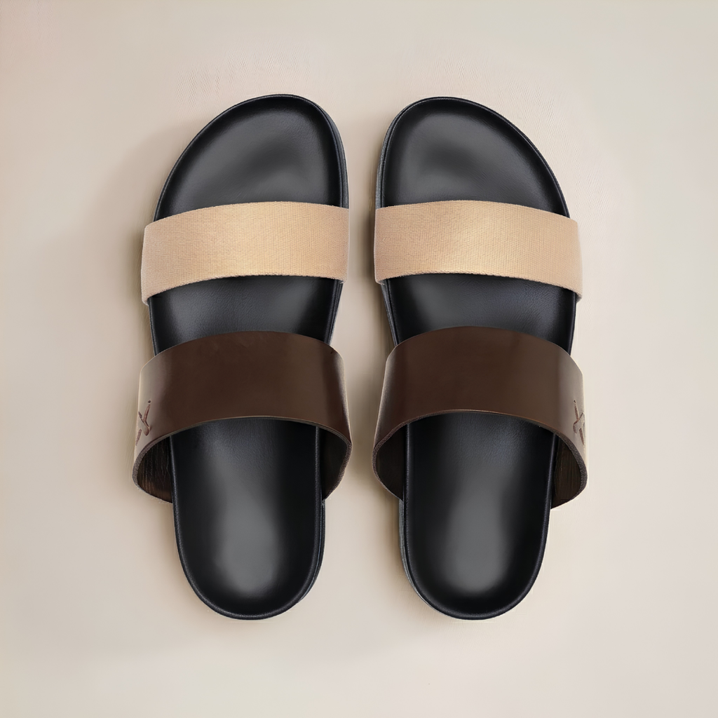 Men's Brown & Tan Cinturini Sandal Del Toro Shoes