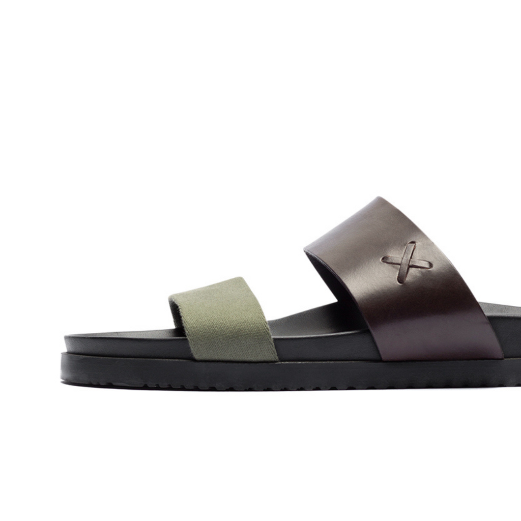 Men's Brown & Green Cinturini Sandal Del Toro Shoes
