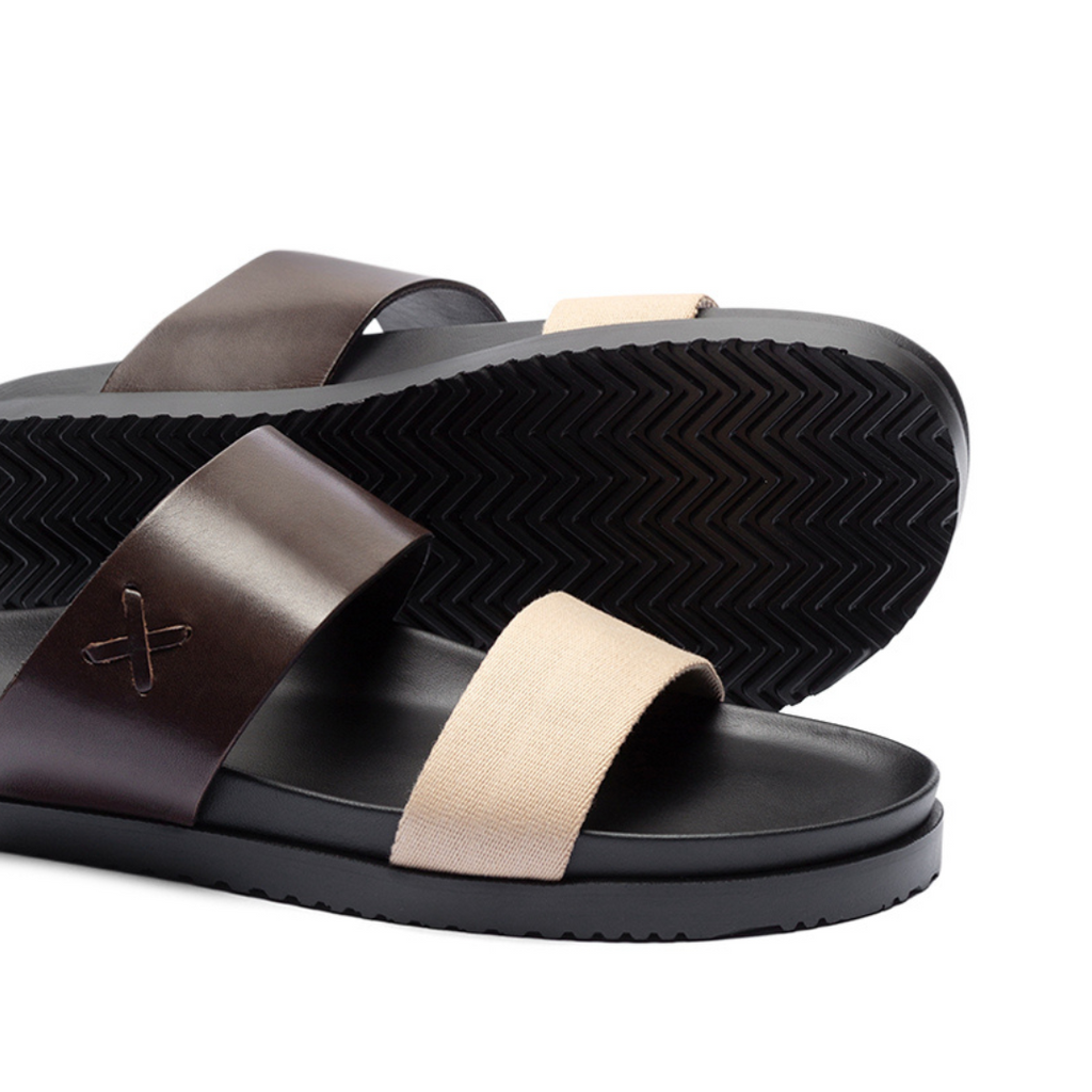 Men's Brown & Tan Cinturini Sandal Del Toro Shoes