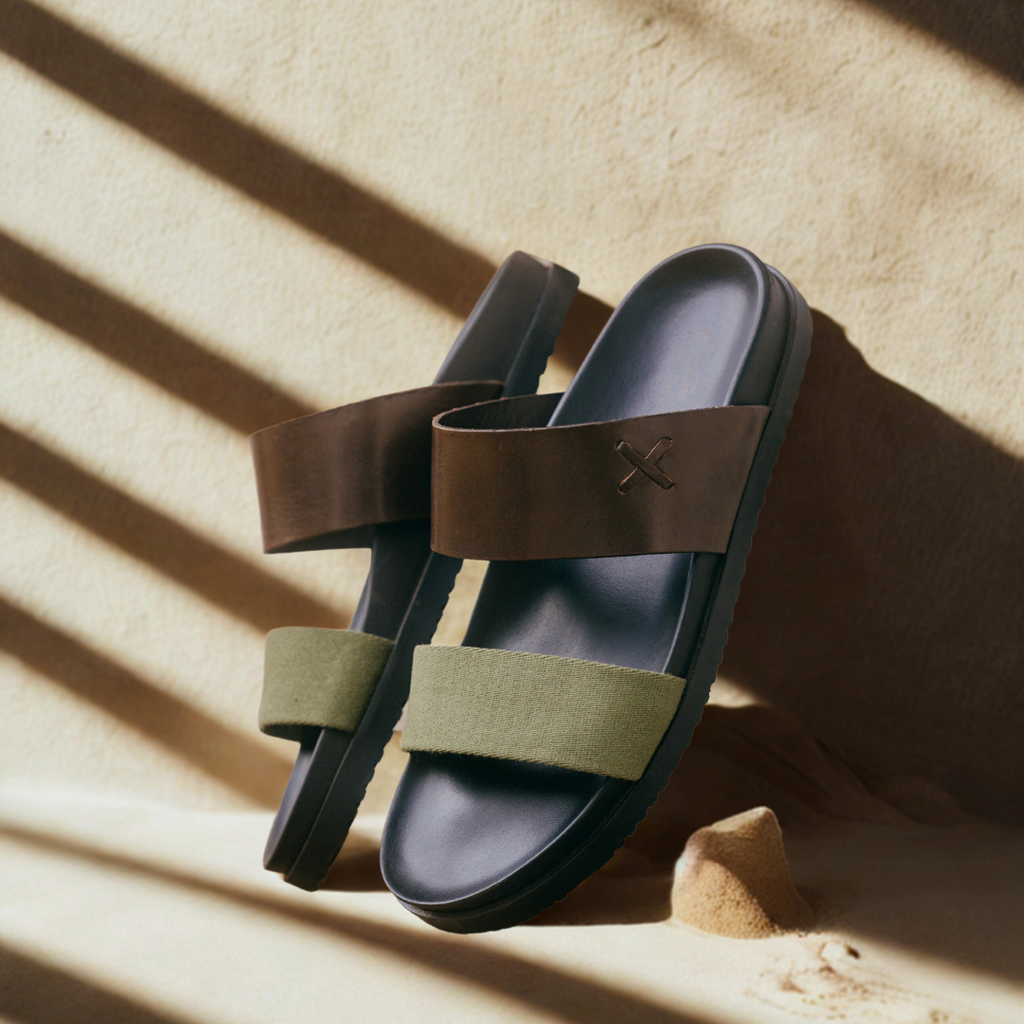 Men's Brown & Green Cinturini Sandal Del Toro Shoes