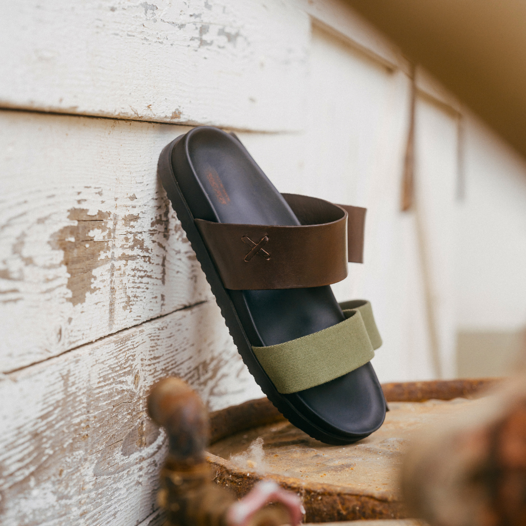 Men's Brown & Green Cinturini Sandal Del Toro Shoes