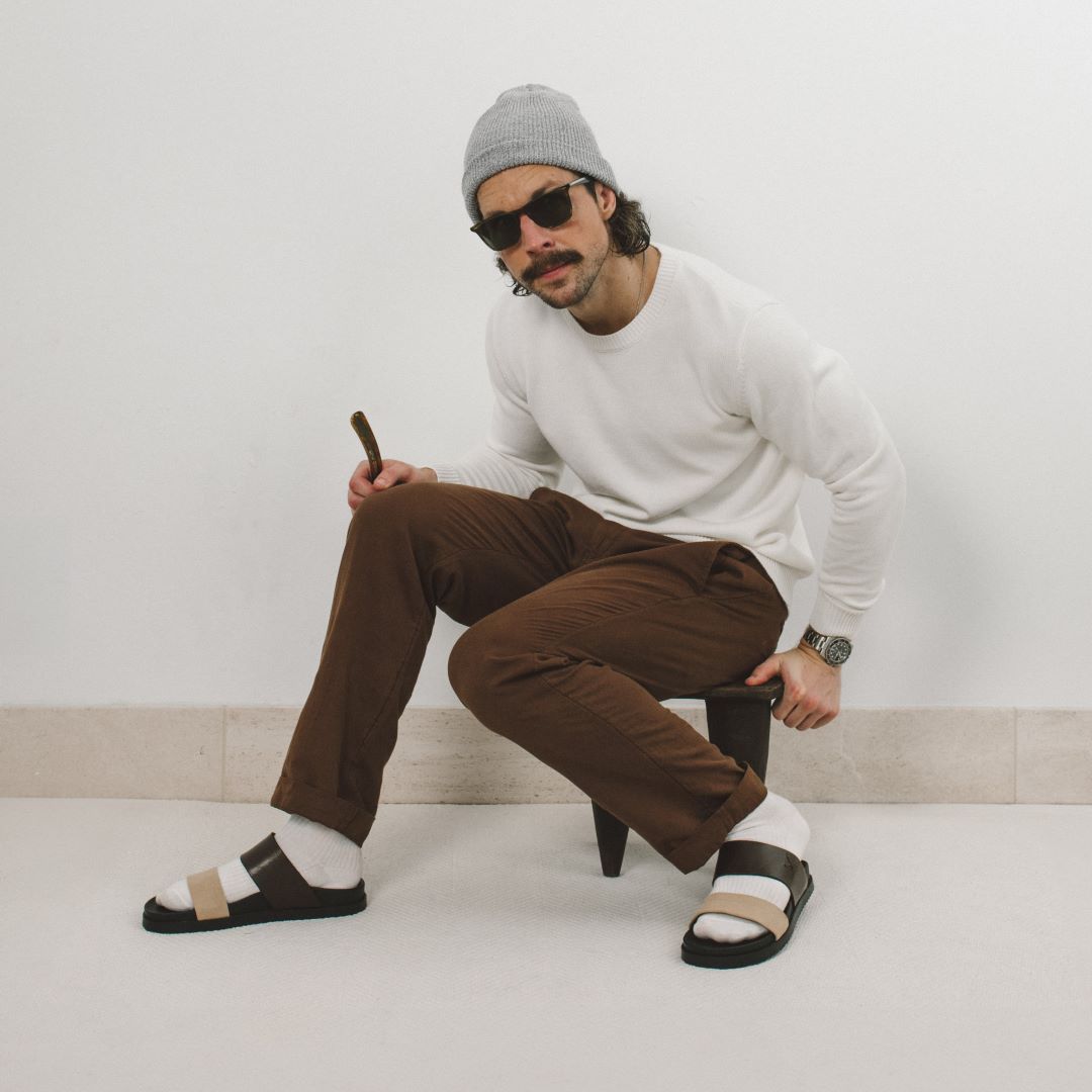 Men's Brown & Tan Cinturini Sandal Del Toro Shoes