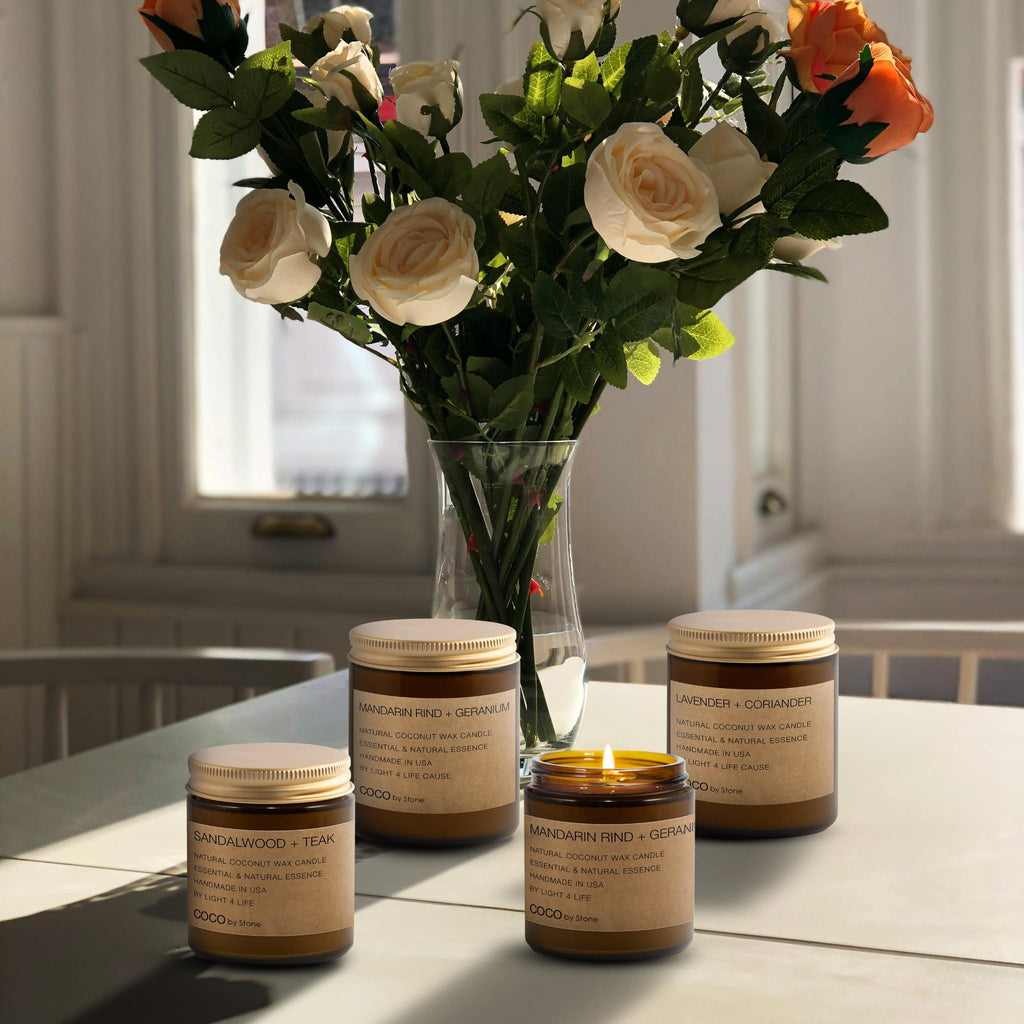 7.2oz Eucalyptus + Tea Tree Natural Coconut Apricot Wax Candle