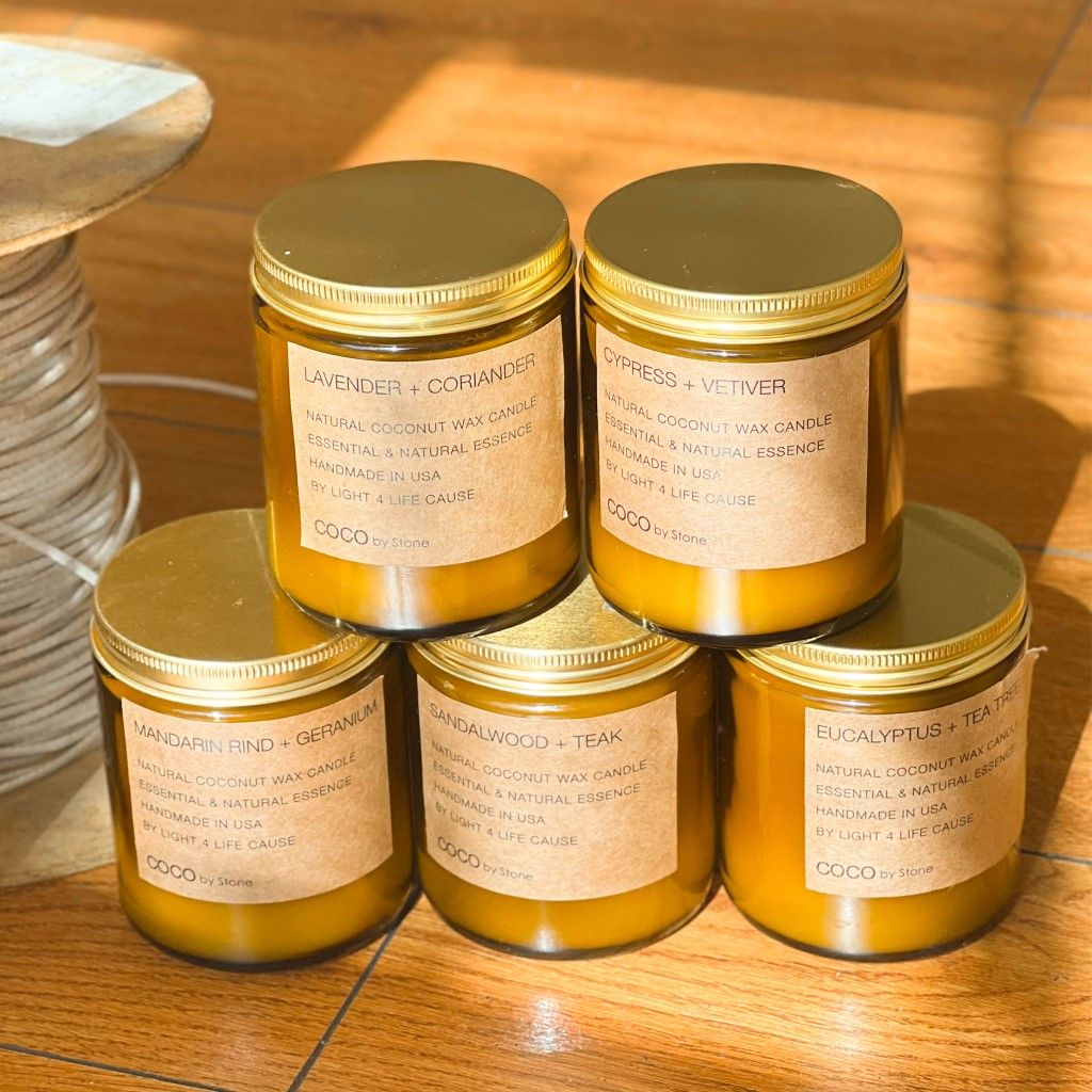 7.2oz Eucalyptus + Tea Tree Natural Coconut Apricot Wax Candle
