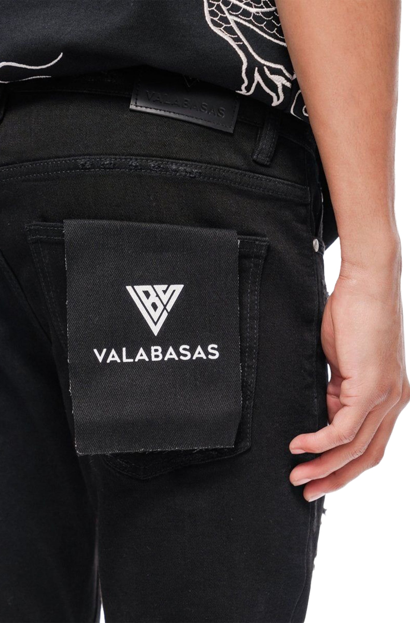 Valabasas Collage Skinny Denim Jet Black - Jet Black