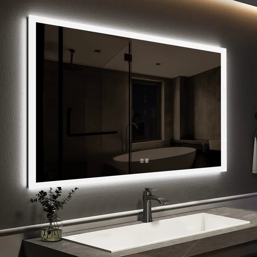 Compact Edge Glow LED Bathroom Mirror HAUSVITA