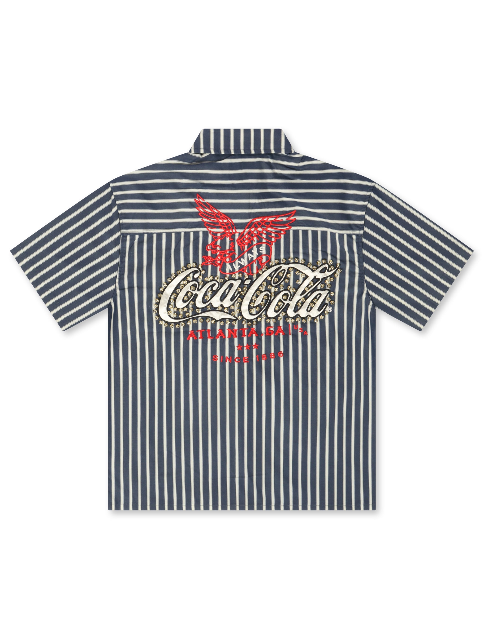 Preme Denim Coca Cola Mechanic Shirt - Navy Striped