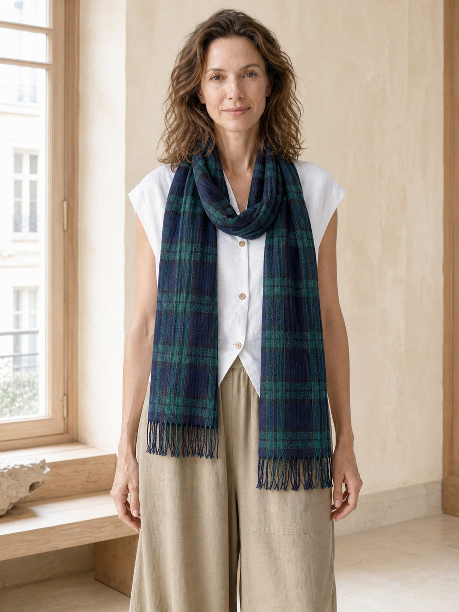Cotton Linen Lightweight Soft Scarf LINTICO