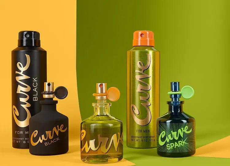Curve Black By Liz Claiborne For Men 4Pcs Set EDC Spray