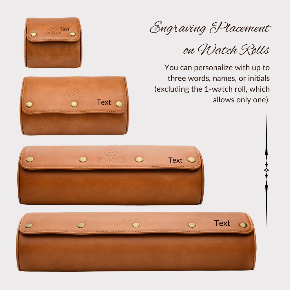Luxury 4 Watch Travel Case | Full-Grain Cow Leather | Tawny Brown