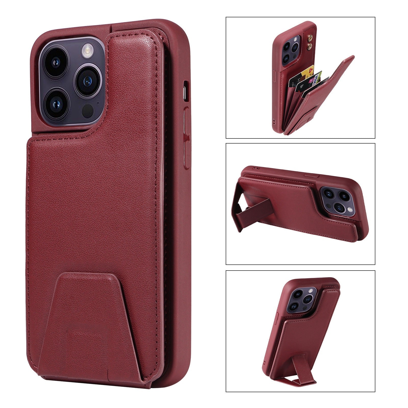 Suitable for Apple 15 phone case 13promax stand phone case adhesive leather anti drop 12 accordion card insertion phone case V.I.P Digital Presence