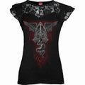 THE DEAD - Lace Layered Cap Sleeve Top Black
