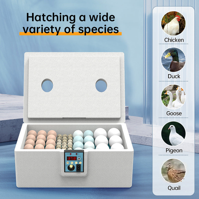 24 - hr Thermostatic Small Poultry Incubator. Biomimetic Waterbed. Auto & Smart. For Chick, Duck & Goose Eggs
