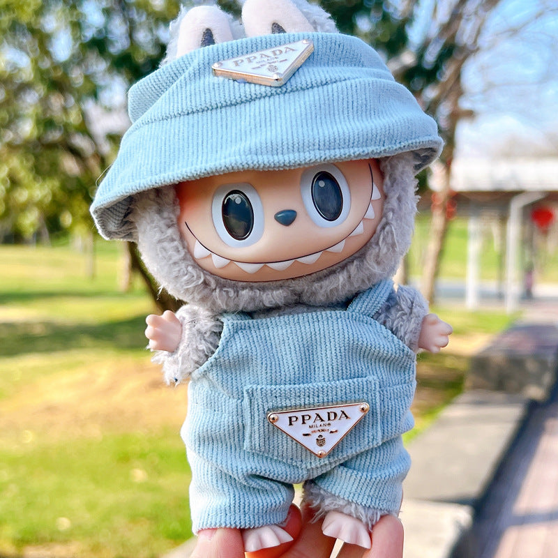 [Clothes Only]  corduroy For Labubu Doll Clothing Set Hat 17cm Clothes Shoes Doll DIY Accessories Training Sitting Party Games Toys Gifts V.I.P Digital Presence