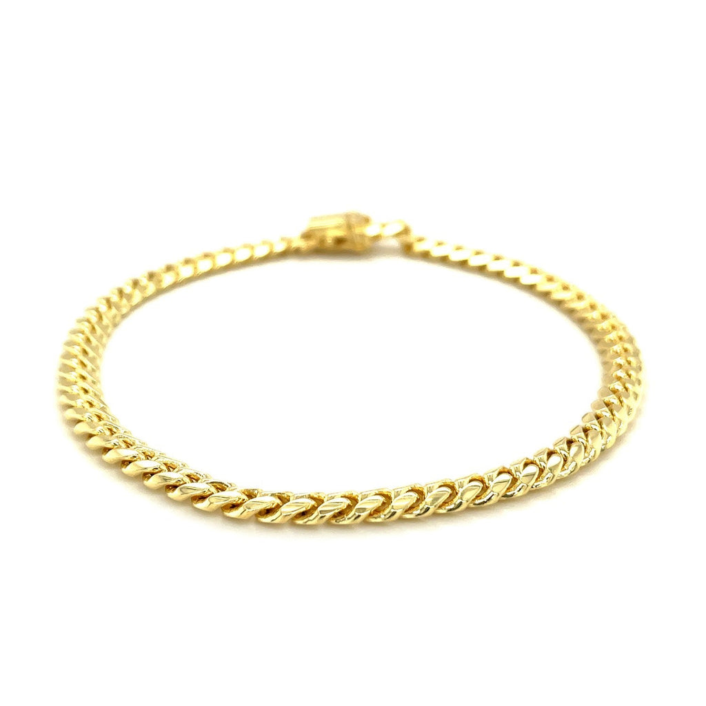 10k Yellow Gold Classic Miami Cuban Solid Bracelet (4.90 mm) Bids.com