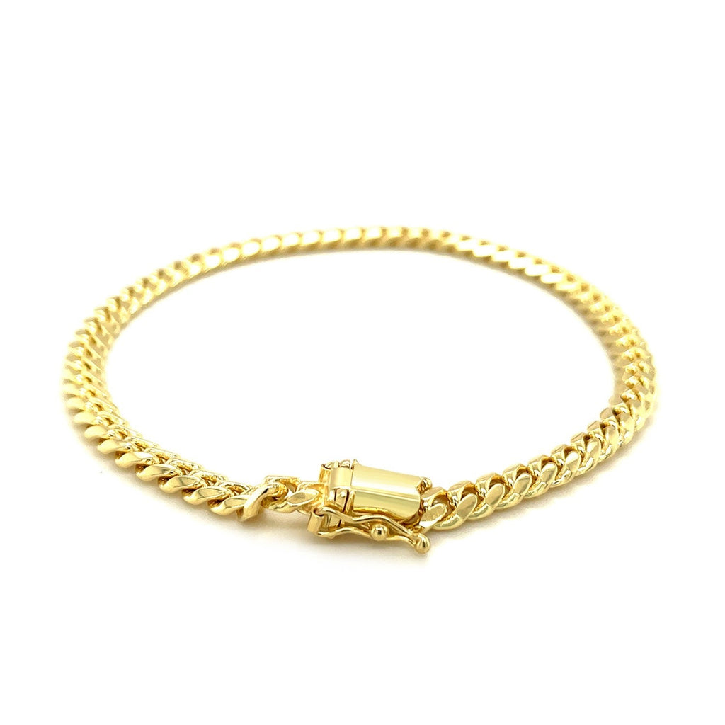 10k Yellow Gold Classic Miami Cuban Solid Bracelet (4.90 mm) Bids.com