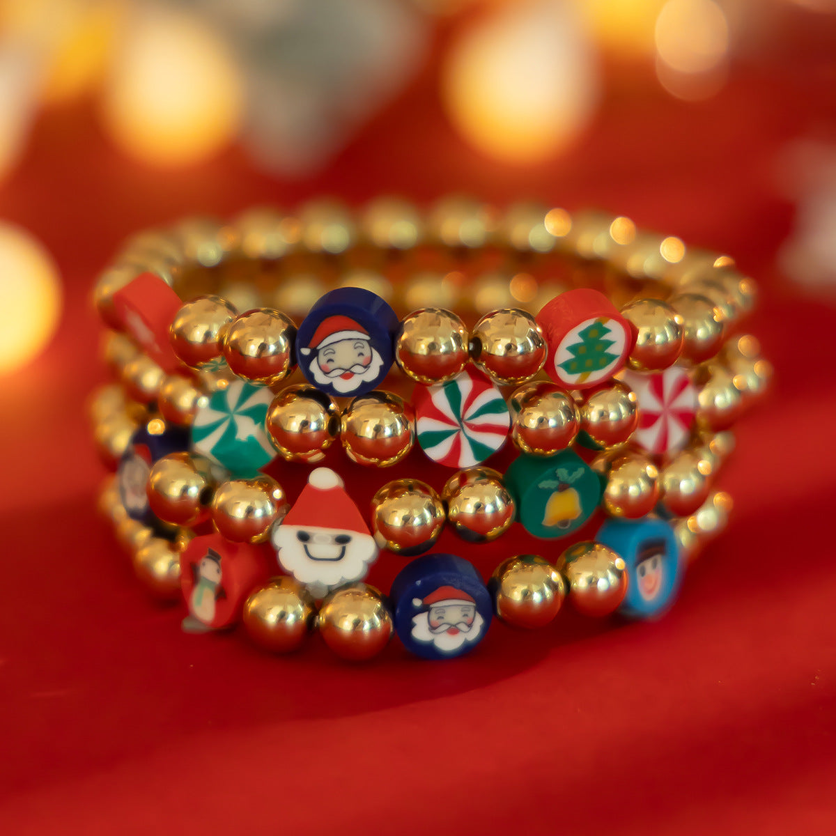 Christmas Candy Soft Ceramic CCB Bracelet Ins Wind Beaded Alloy Bracelet Set V.I.P Digital Presence