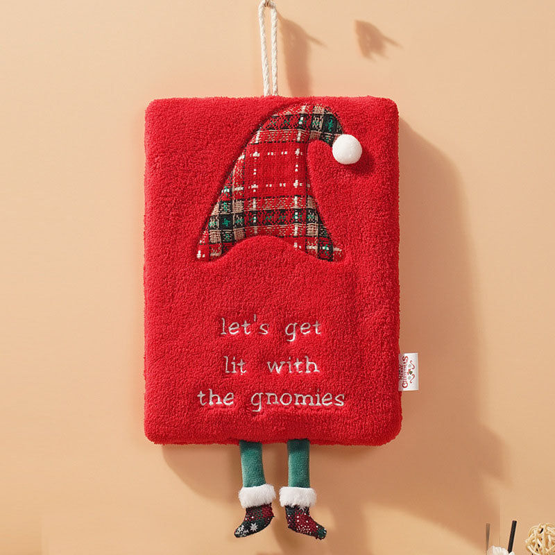 New Christmas hand towel can be hung with thick coral fleece towel, kitchen absorbent quick drying cloth, cartoon hand towel V.I.P Digital Presence