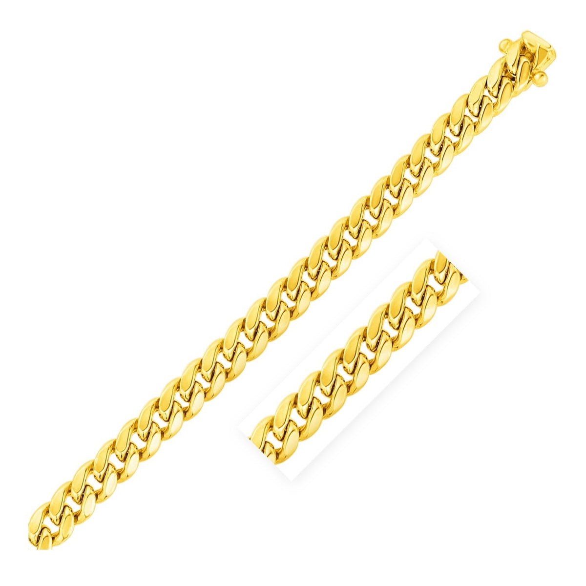 10k Yellow Gold Semi Solid Miami Cuban Bracelet (9.10 mm) Bids.com