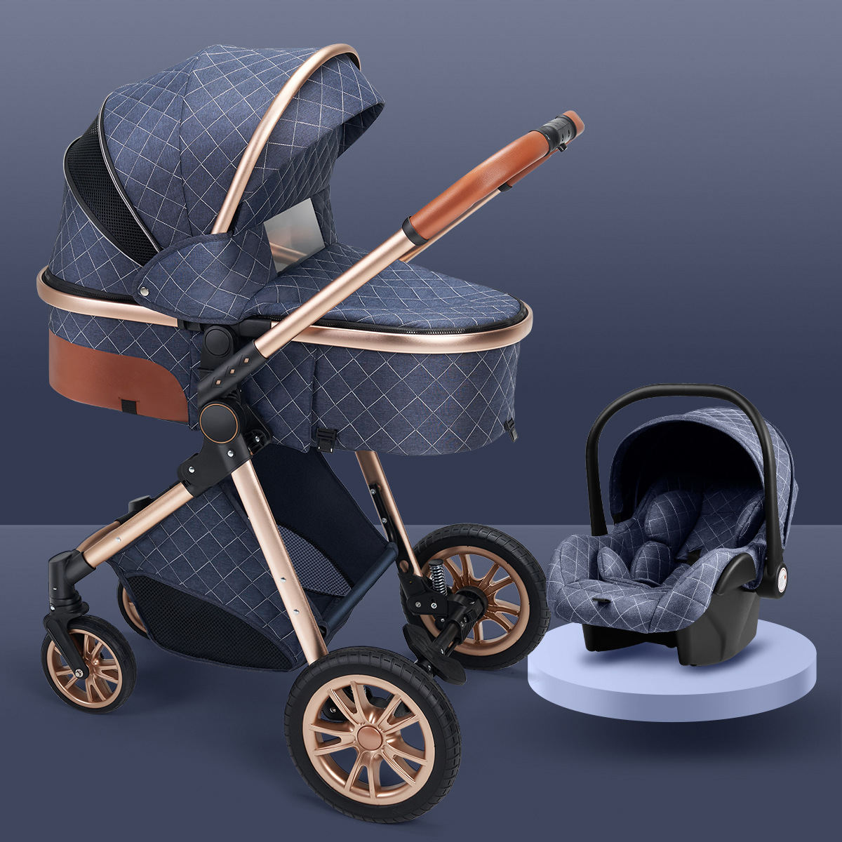 High landscape baby stroller that can sit or lie down lightweight folding two-way shock-absorbing newborn baby stroller V.I.P Digital Presence