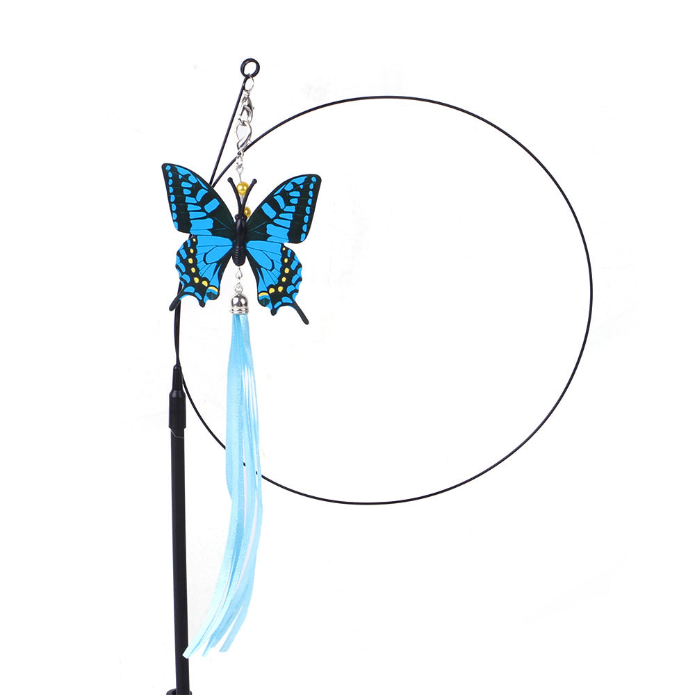 Suction cup cat toy stick that can be attached and held with steel wire multi head interchangeable cat toy and pet supplies