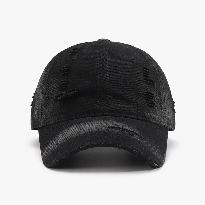 Distressed Adjustable Cotton Baseball Cap V.I.P Digital Presence