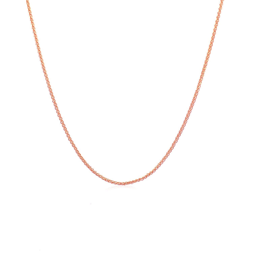 14k Rose Gold Round Wheat Chain (1.00 mm) Bids.com