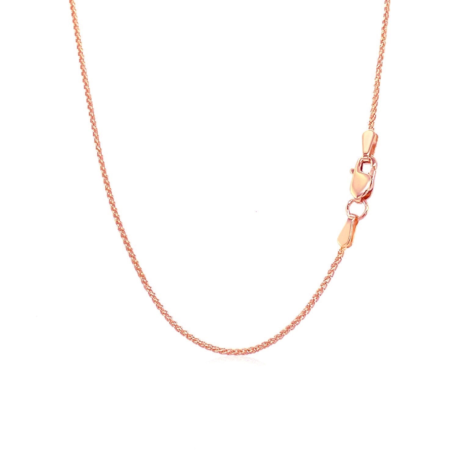 14k Rose Gold Round Wheat Chain (1.00 mm) Bids.com