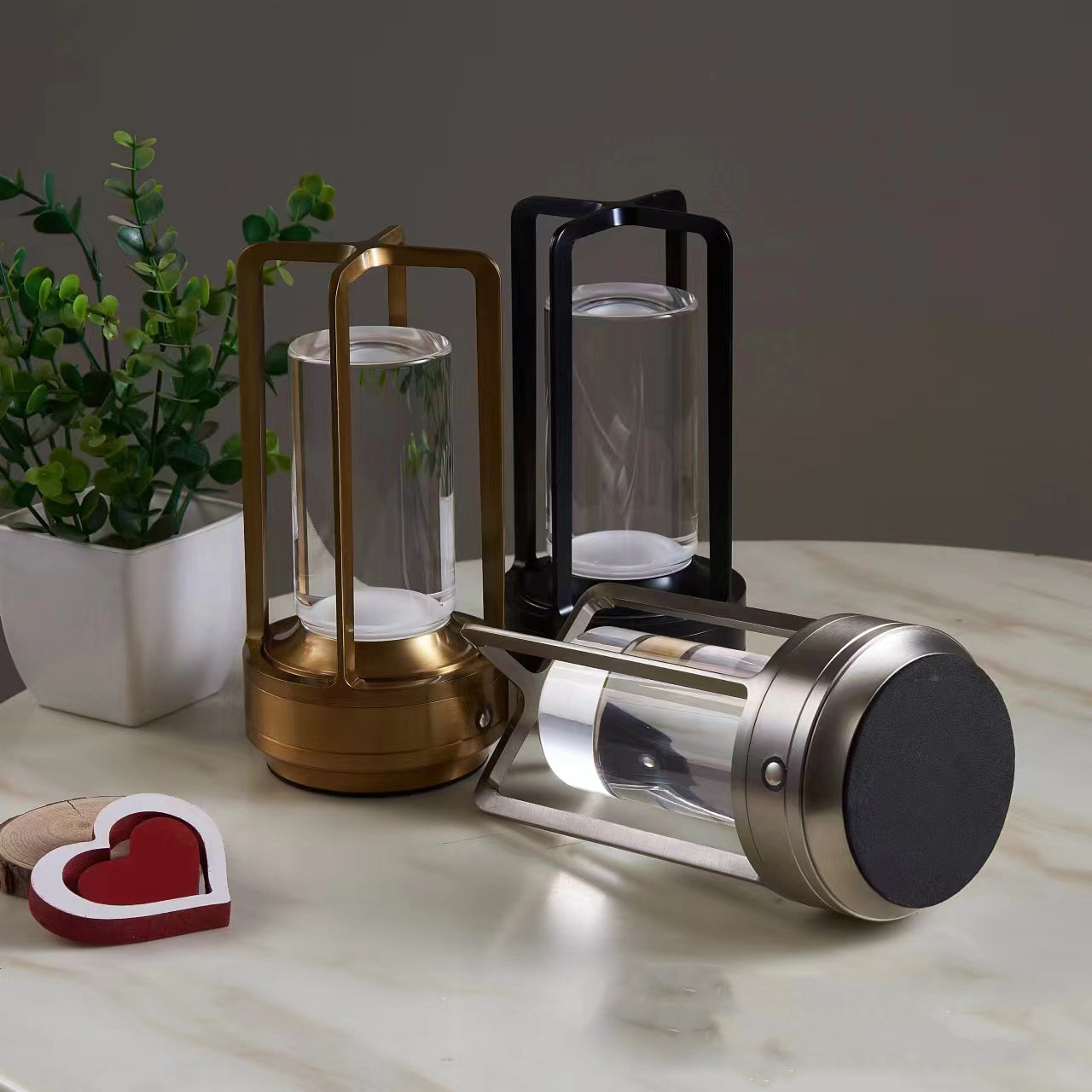 "Vintage Aluminum Table Lamp with LED Dining Table Ambience Light, USB Charging, Touch Control, Decorative Bar and Camping Night Light" V.I.P Digital Presence