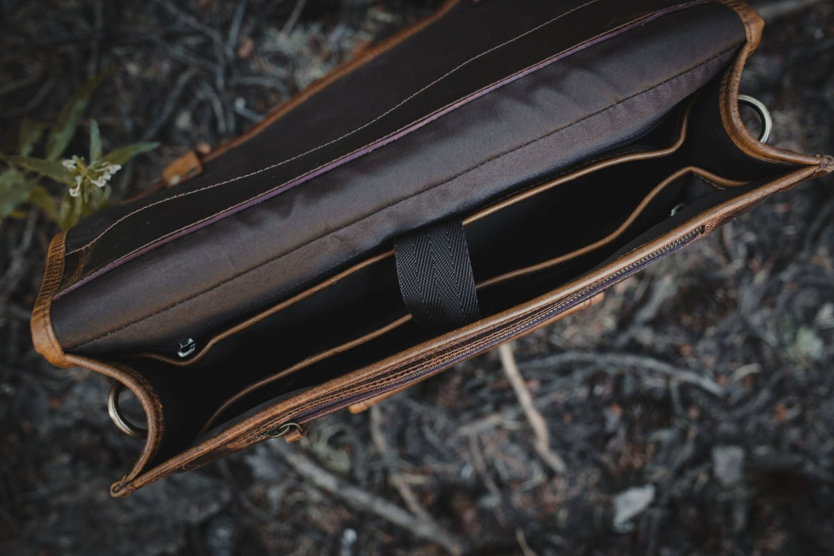 18 inch Buffalo Leather Briefcase Kodiak Leather