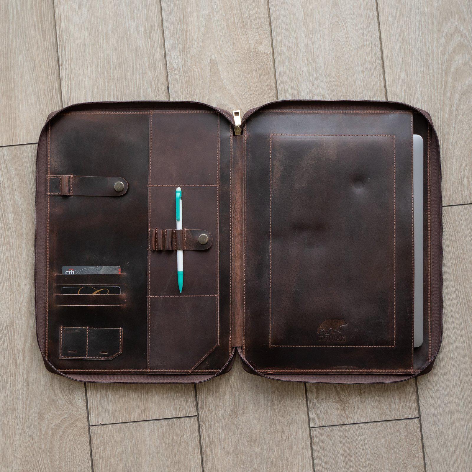 Buffalo Leather MacBook Portfolio Kodiak Leather