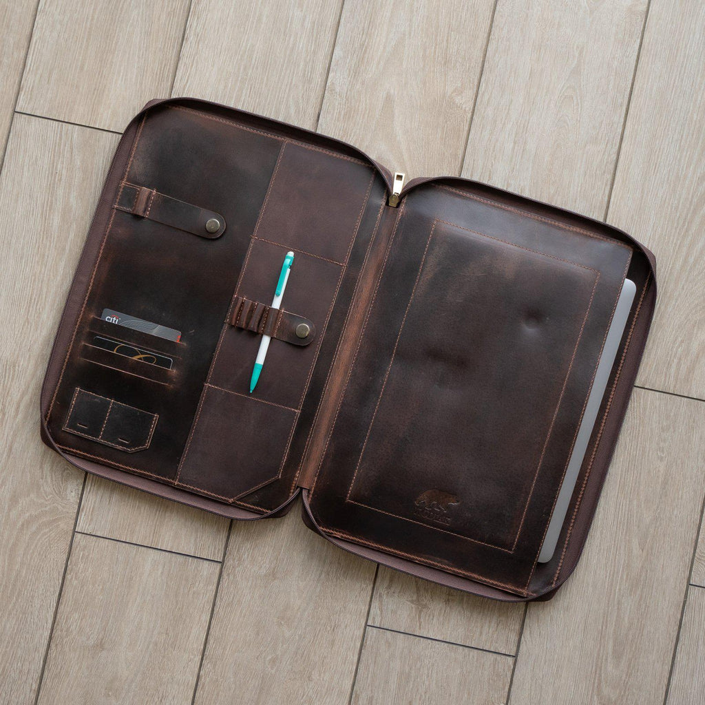 Buffalo Leather MacBook Portfolio Kodiak Leather
