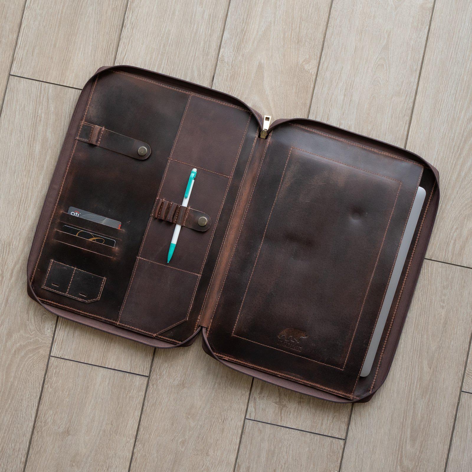 Buffalo Leather MacBook Portfolio Kodiak Leather