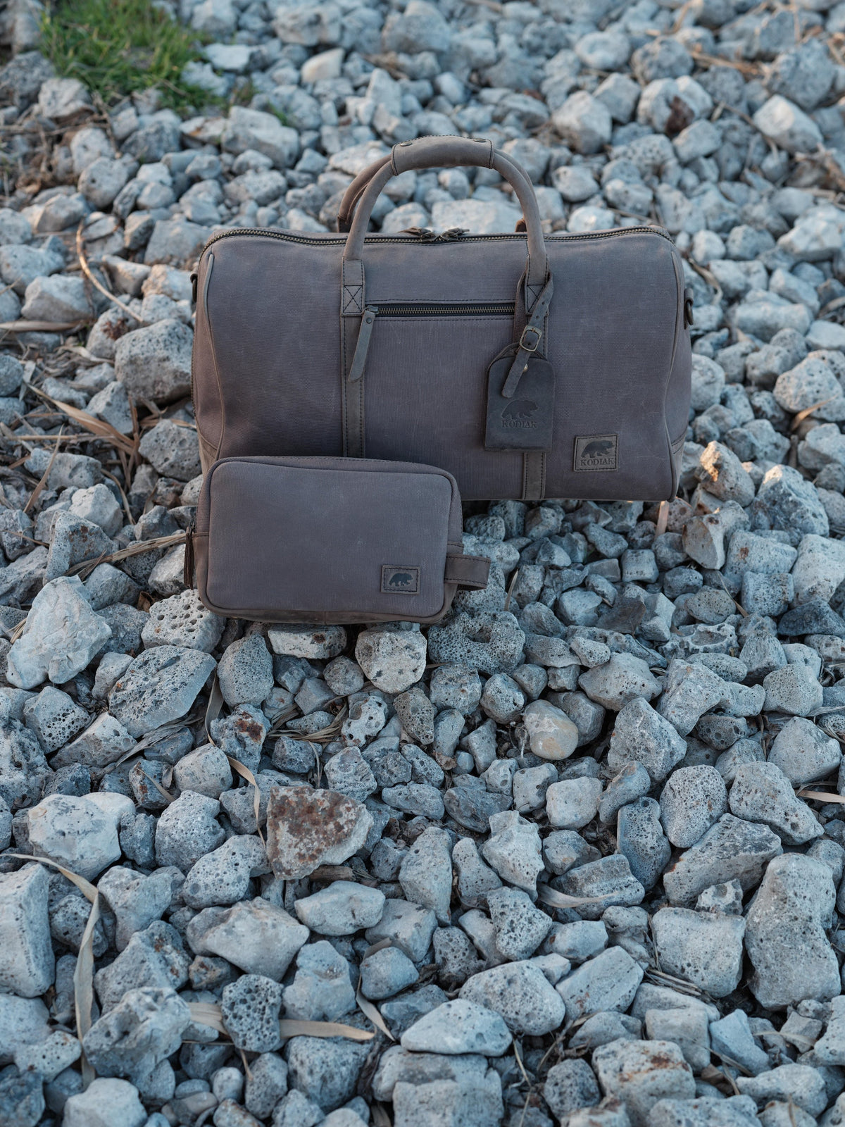 Canvas Weekender Dopp Bag Kodiak Leather