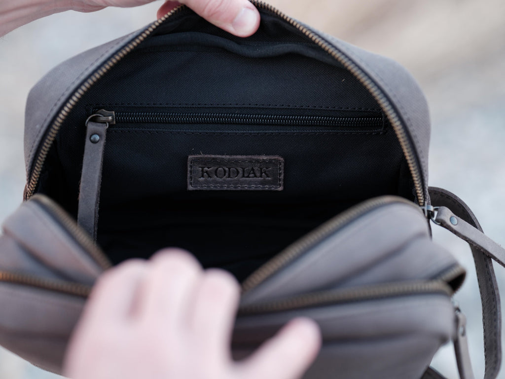 Canvas Weekender Dopp Bag Kodiak Leather